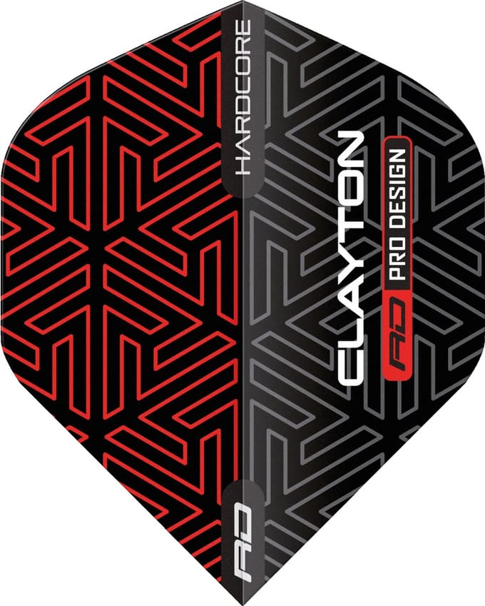 Red Dragon Jonny Clayton Hardcore Premium Red & Black - Dart Flights