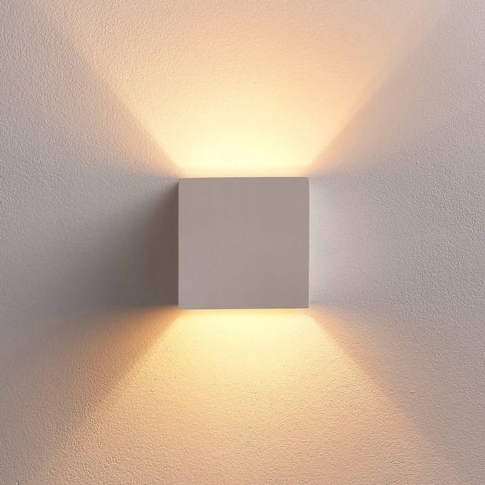 Lindby - wandlamp - 1licht - Gips - H: 11.5 cm - G9 - wit