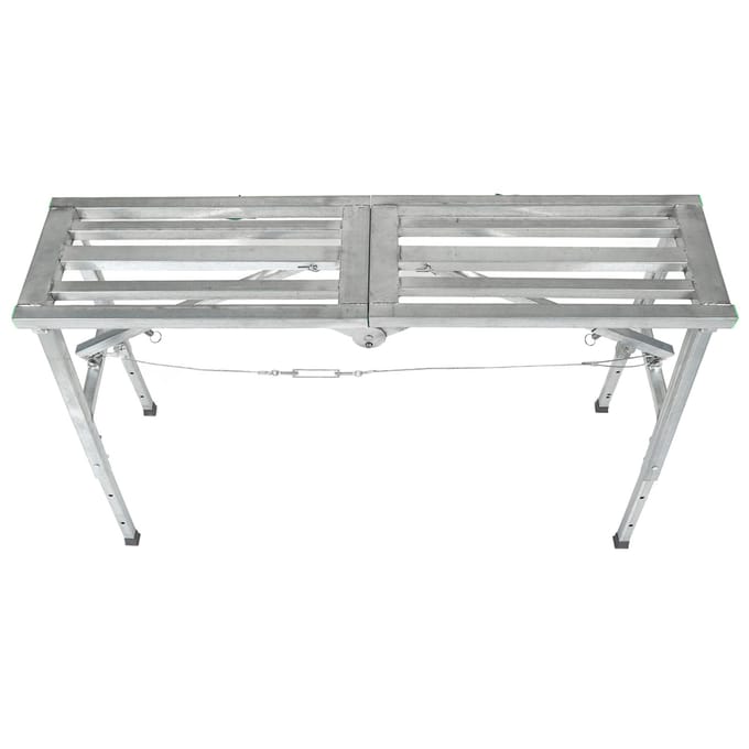 60-90cm Verstelbaar Opvouwbaar Werkplatform Aluminium Verdikt Steiger Gipsplaat Trapbank gray