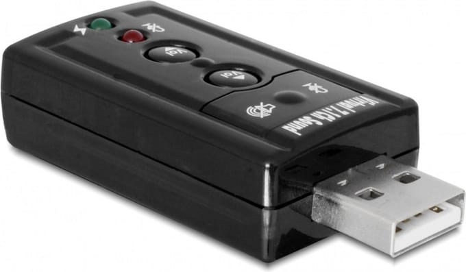 DeLOCK USB-A - 3,5mm Jack / Mini Toslink headset audio adapter / zwart