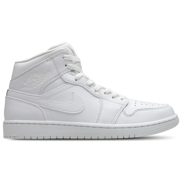Jordan Aj1 Mid Sneakers Heren - Wit - Maat 50.5 - Leer, Synthetisch