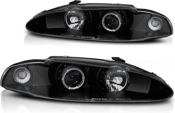 Koplampen dual halo rims MITSUBISHI ECLIPSE 06 95-96 ANGEL EYES ZWART