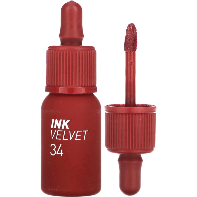 Peripera, Ink Velvet Lip Tint, 34 Red Sohwaghaeng, 4g (0.14oz) brown