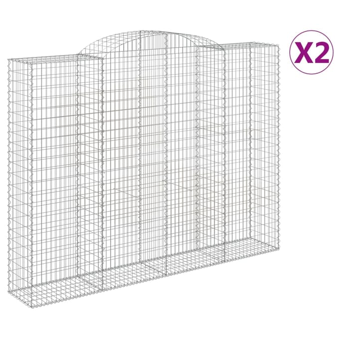 vidaXL - Schanskorven - 2 - st - gewelfd - 300x50x220/240 - cm - ijzer