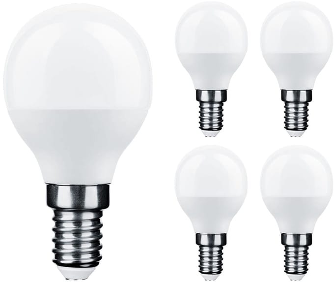Technik E14 LED Lamp 6W - 490lm - 6000K - Daglicht Wit - LED Kogellamp G45 - Vervangt 45W Gloeilamp - 5 stuks
