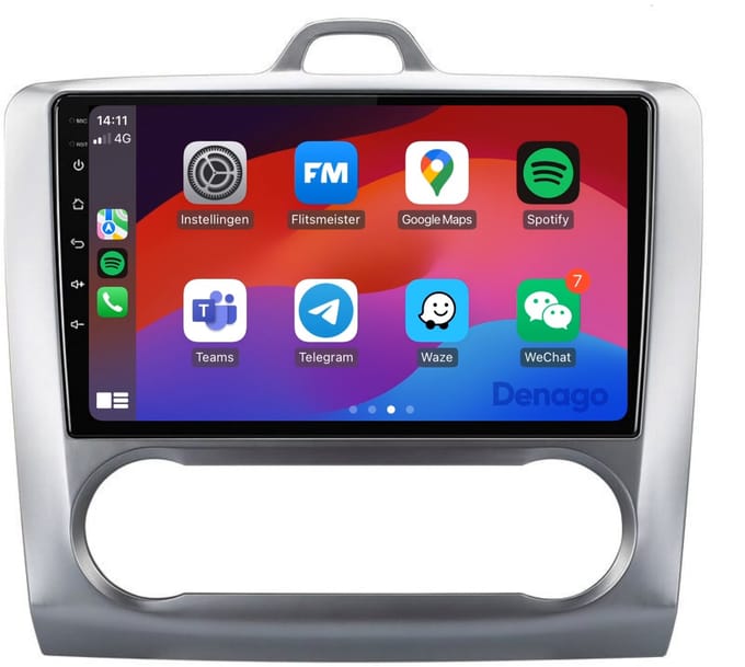 CarPlay autoradio geschikt voor Ford Focus | 2005 t/m 2010 | Android 16 | Draadloos Apple CarPlay & Android Auto | 2GB + 32GB | QuadCore processor | Denago DNG-A22 | 2025 model | 2005 2006 2007 2008 2009 2010 | Bluetooth & Wifi