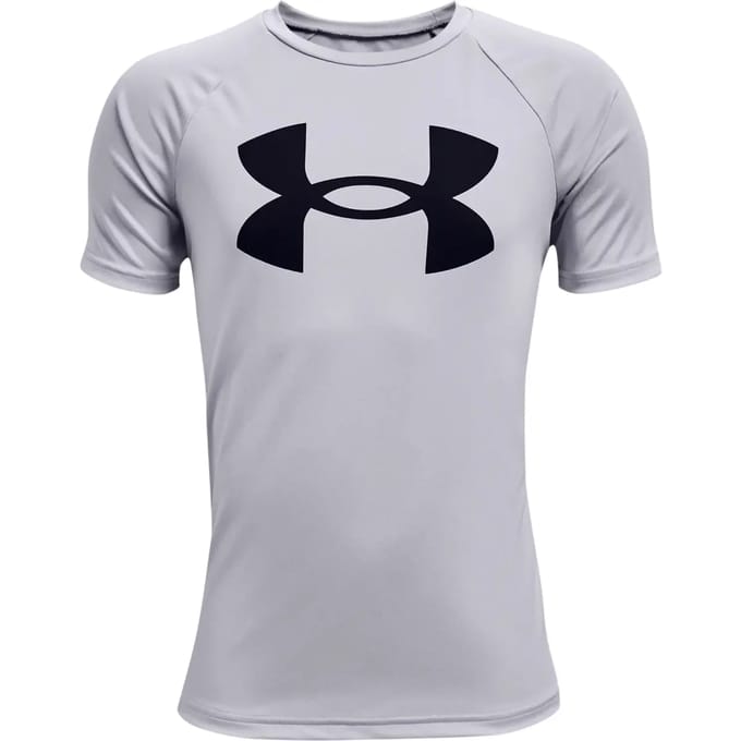 Child's Short Sleeve T-Shirt Under Armour Tech Big Logo Grey