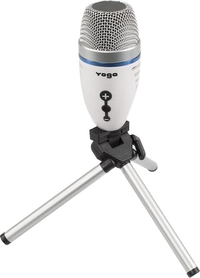 Yoga EM-310U USB Microfoon, 50Hz - 18 kHz, 5/8 "statiefbevestiging, 3,5 mm-uitgangsconnector, wit