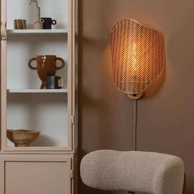 GOOD&MOJO Wandlamp Kinabalu - Naturel - 50x40x50cm - Binnen Bohemian