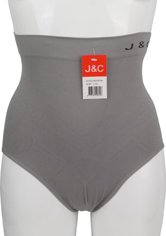 J&C Dames Corrigerende Tailleslip Hoog Model – Grijs – Sterk Corrigerend – Maat S/M