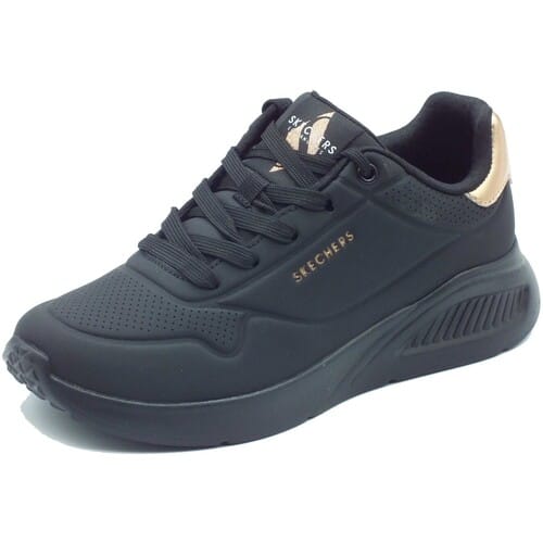 Skechers UNO LITE - SHIMMER ALONG Dames Sneakers - Zwart