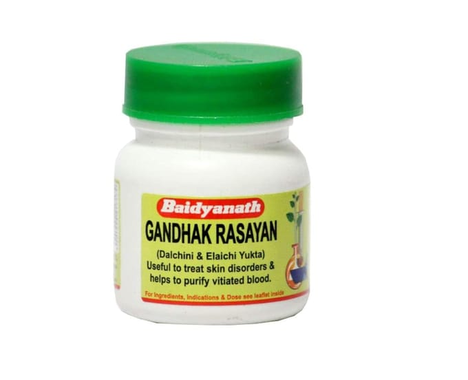 Baidyanath Asli Ayurved Gandhak Rasayan 40 Comprimés Complément Ayurvédique pour Soin de la Peau Unisexe