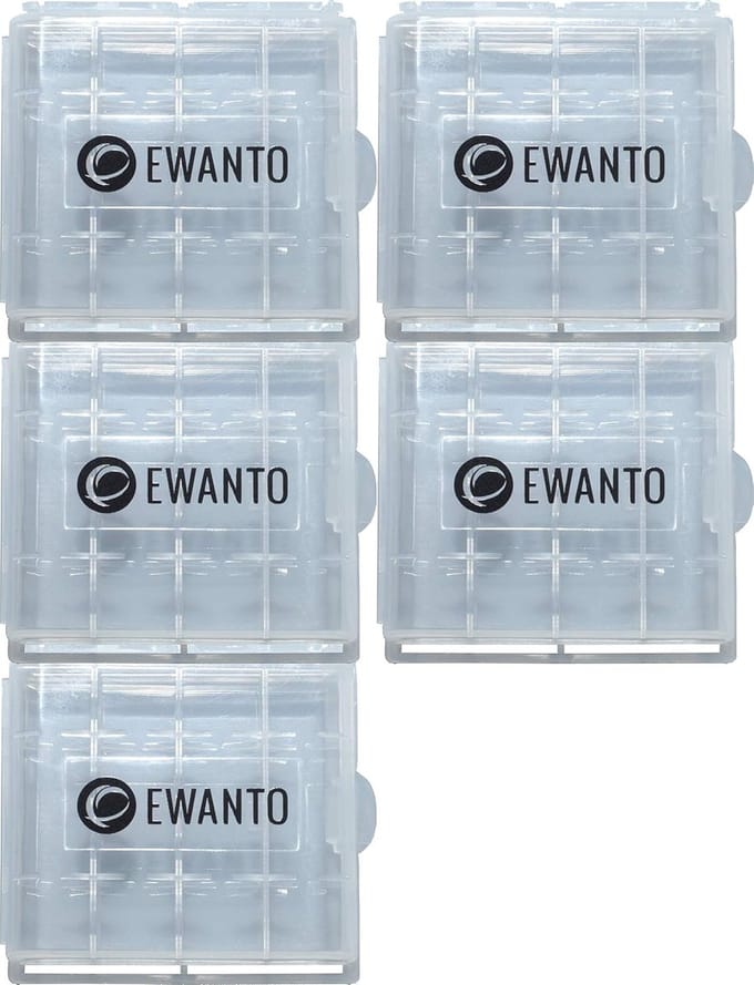Batterij Opbergdozen - Accu Houders - Orde Scheppen - Stapelbaar Ontwerp - 5 Stuks - Transparant