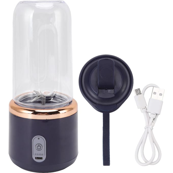 Mini Draagbare Blender 6 Messen Hoge Snelheid 300ml USB Opladen Juicer Beker voor Reizen black