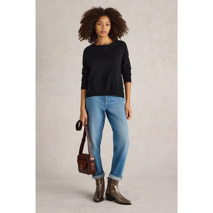 White Stuff City Jumper Pure Black Größe: 8 | Strickpullover Outlet | Damen | Schwarz