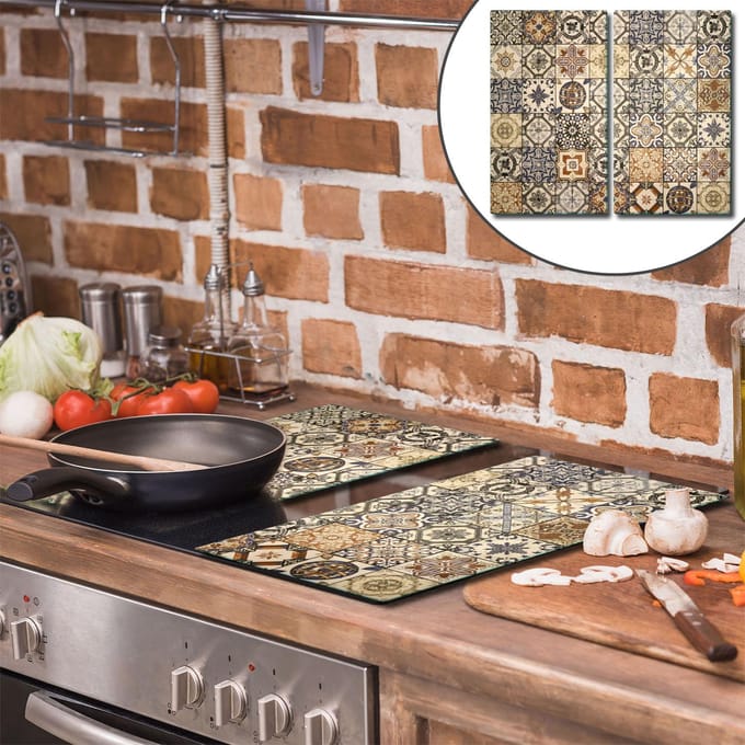 TMK ArtDeko - Glas Snijplank - Inductie - 2x 30x52 cm - Decoratief