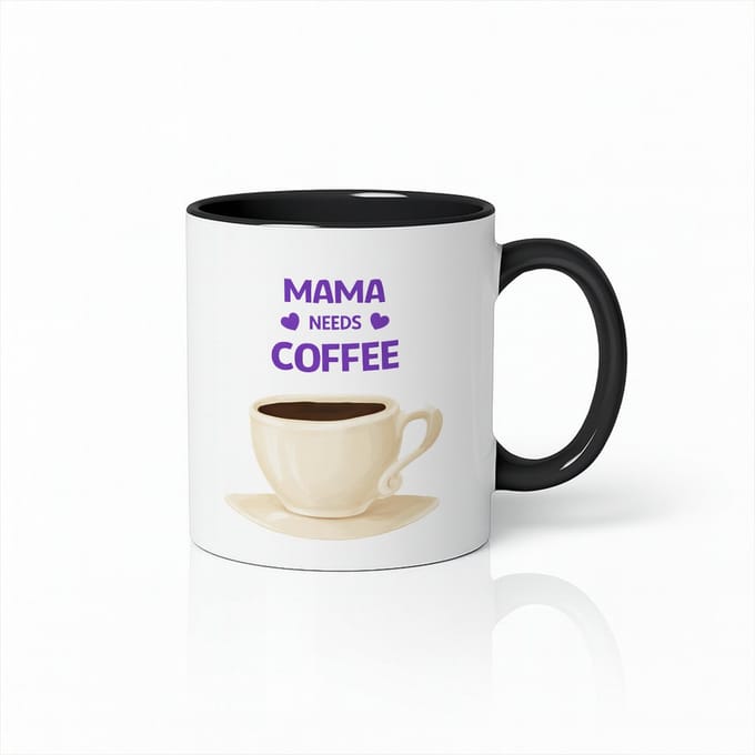 Mama Needs Coffee Mok - Grappig Moederdag Cadeau - Zwart/Wit Keramiek - Koffiebeker - 330 ml
