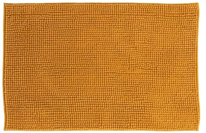 Badmat kort chenille mosterdgeel 50 x 80 cm