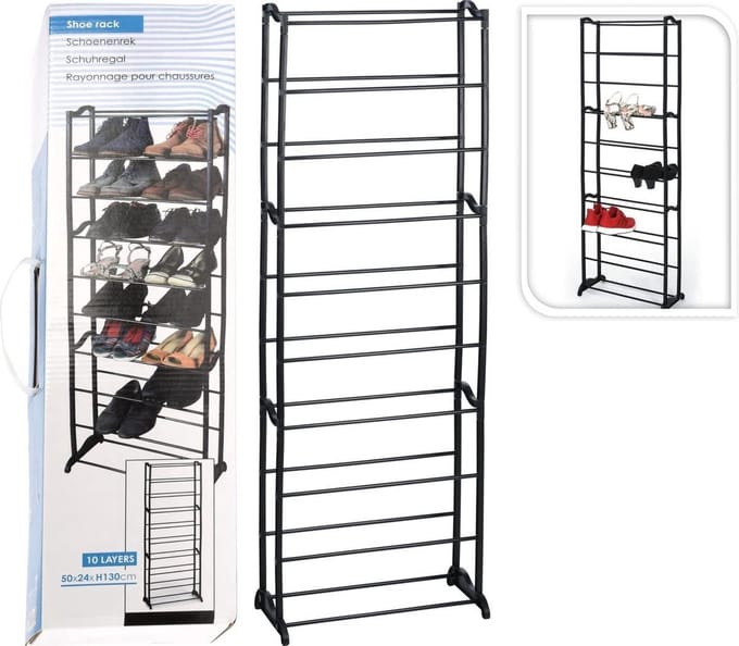 solutions Schoenenrek - 10 laags - Zwart - Metaal