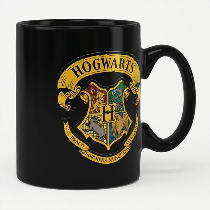 Harry Potter Hogwarts Crest Unisex Kop - zwart - Standard