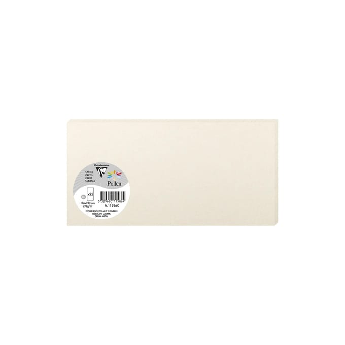 Stuifmeel van Clairefontaine Card DL, parelmoer ivoor.
