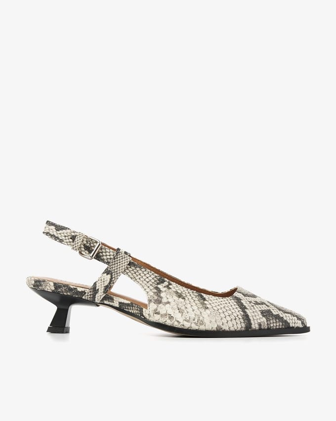 VIA VAI Lea Elina Slingbacks Dames - Leer - Beige - Maat 38