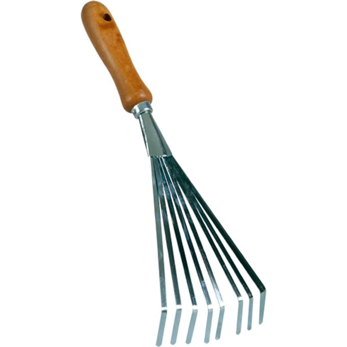 Talen Tools - Handbladharkje - 9 tanden - Verzinkt staal - Essenhouten handvat