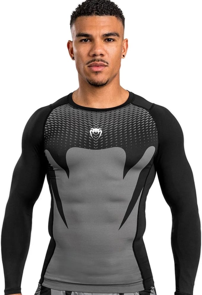 Venum Attack Rashguard Lange Mouwen Zwart Grijs - M