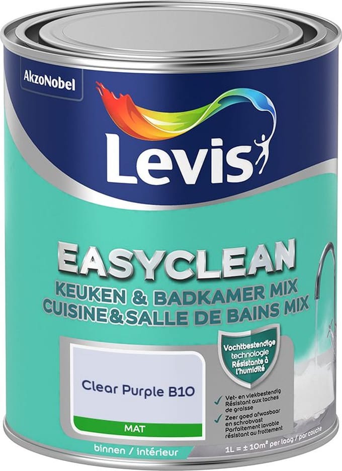 Levis - Easyclean Keuken & Badkamer Mix - Clear Purple B10 - Mengverf - 1 L