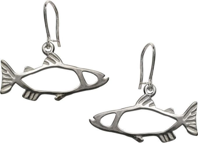 Oorbellen, hang, Kleine zilveren zalm