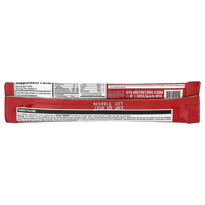 EVLution Nutrition, BCAA Energy®, Punch aux fruits, 5 sachets, 9,9 g (0,3 oz) Chaque