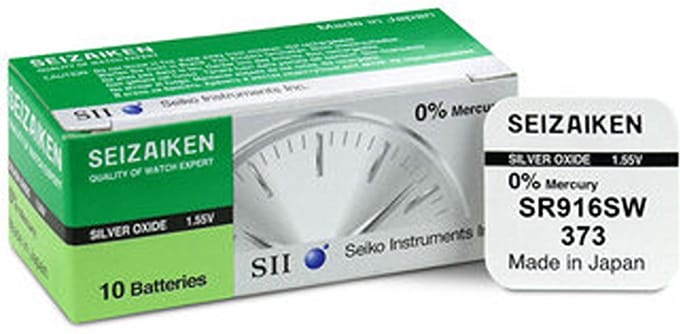 Seiko 373 - Horloge Zilveroxide 10 stuks