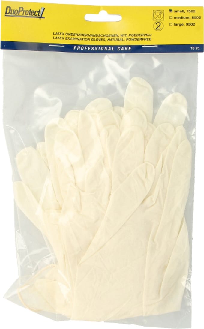 Duoprotect Handschoen latex poedervrij S 10 Stuks