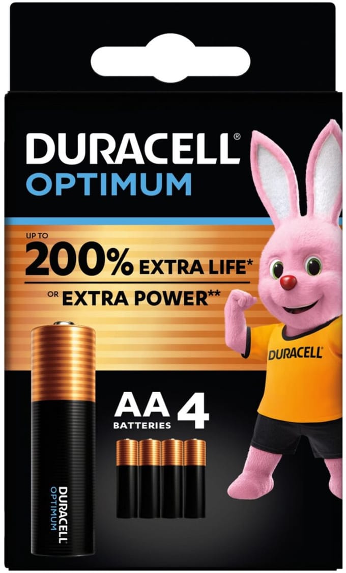 Duracell Alkaline Batterijen Optimum AA - 4 x 4 stuks - Voordeelverpakking