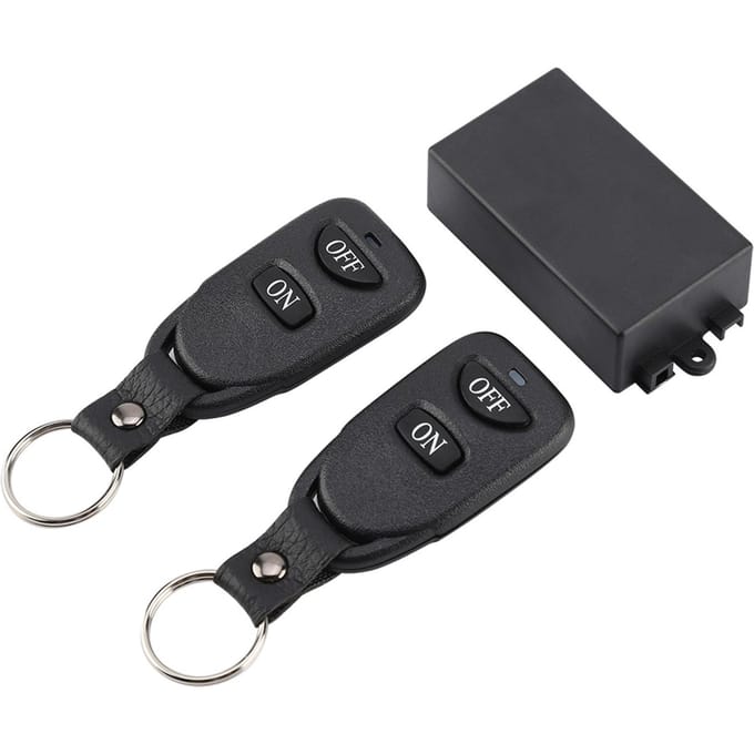 AC 220V 1CH Interrupteur à Relais Récepteur à Télécommande Sans Fil avec 2 Émetteurs 433MHZ black