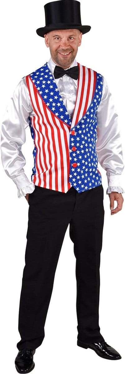 Magic Design Gilet Usa Heren Polyester Blauw Maat Xs/s