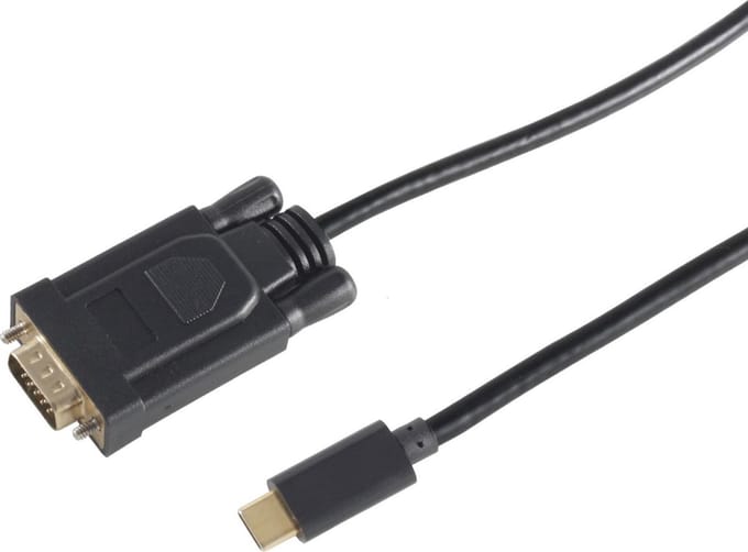 USB-C naar VGA kabel met DP Alt Mode (1920 x 1200) / zwart - 3 meter