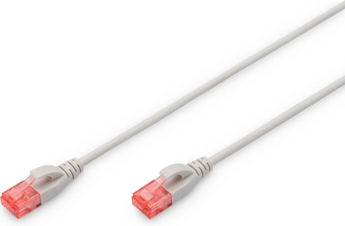 DIGITUS Slim - patch cable - 1 m - grey - Grijs - 1m