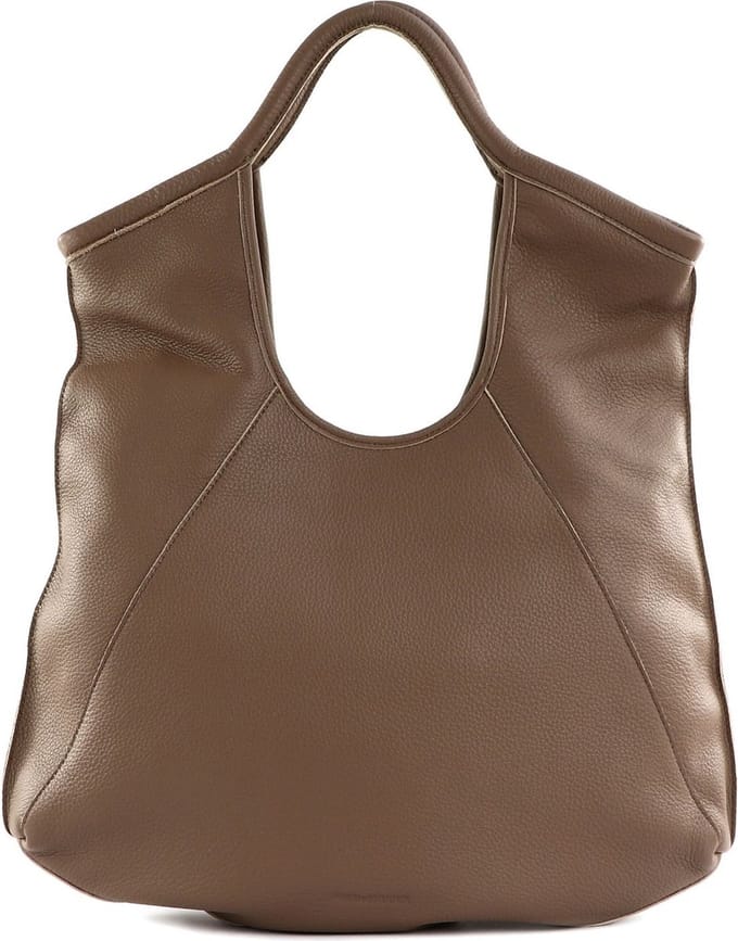 FREDsBRUDER Leren Schoudertas Handian Big Hobo Bag Muddy Taupe