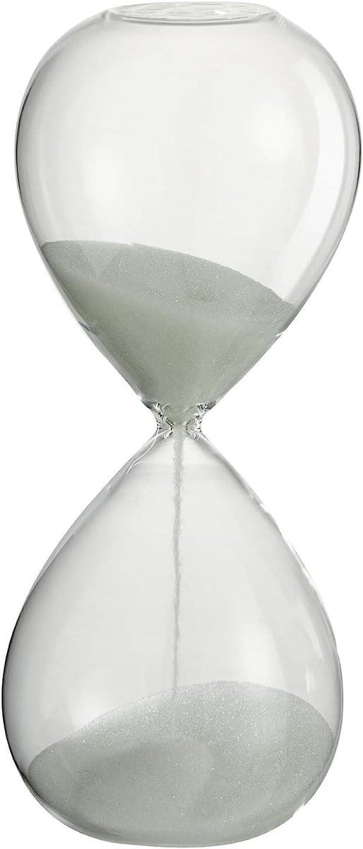 Zandloper Deco - Zandtimer Glas - Tijd Meten - Decoratief Design - Small - Wit