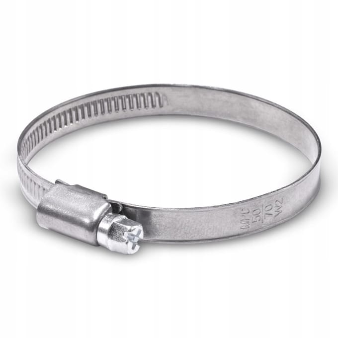 Slangklem W2 50-70mm, 9mm breed, RVS met gegalvaniseerde schroef
