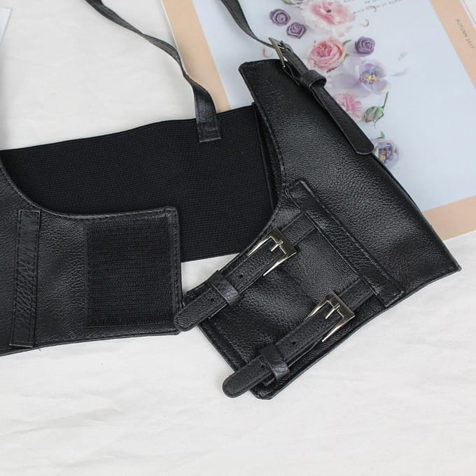 Dames Korset Riem PU Leer Elastisch Cincher Vest Brede Tailleband Tailleband koffie