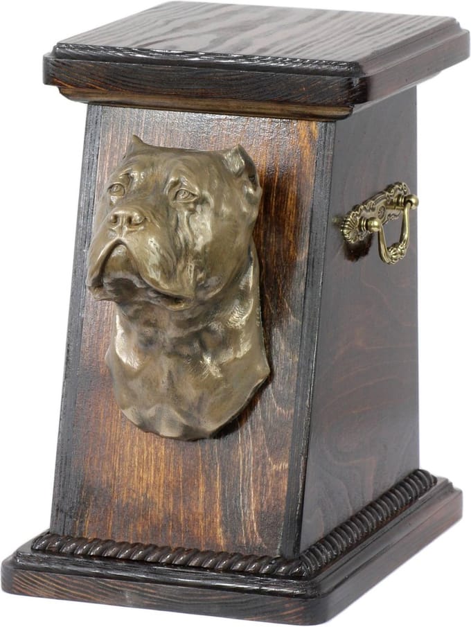 Elegante urn voor Cane Corso-hond, met beeldje ter nagedachtenis