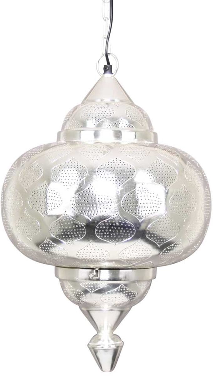 Safaary - Oosterse Hanglamp Zaina Zilver Ø 33 x 52cm