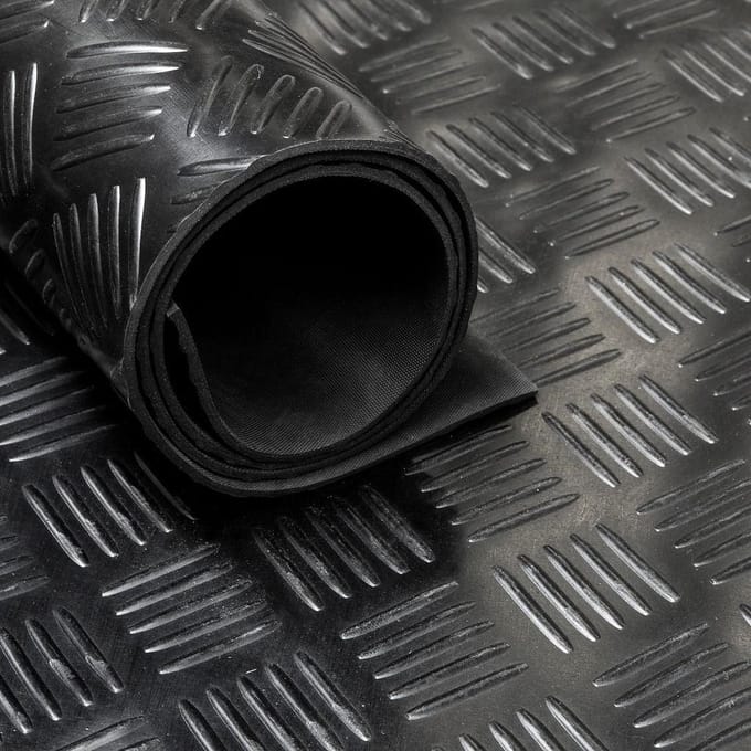 Rubbermat op rol Traanplaat 3mm - Breedte 160 cm - Rubber loper - Per strekkende Meter