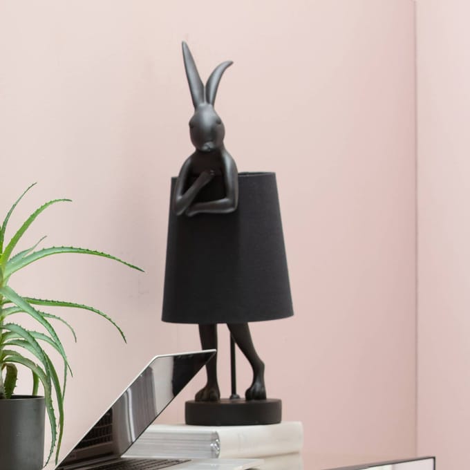 Kare Design - Tafellamp - Dierenlamp Konijn - zwart/zwart