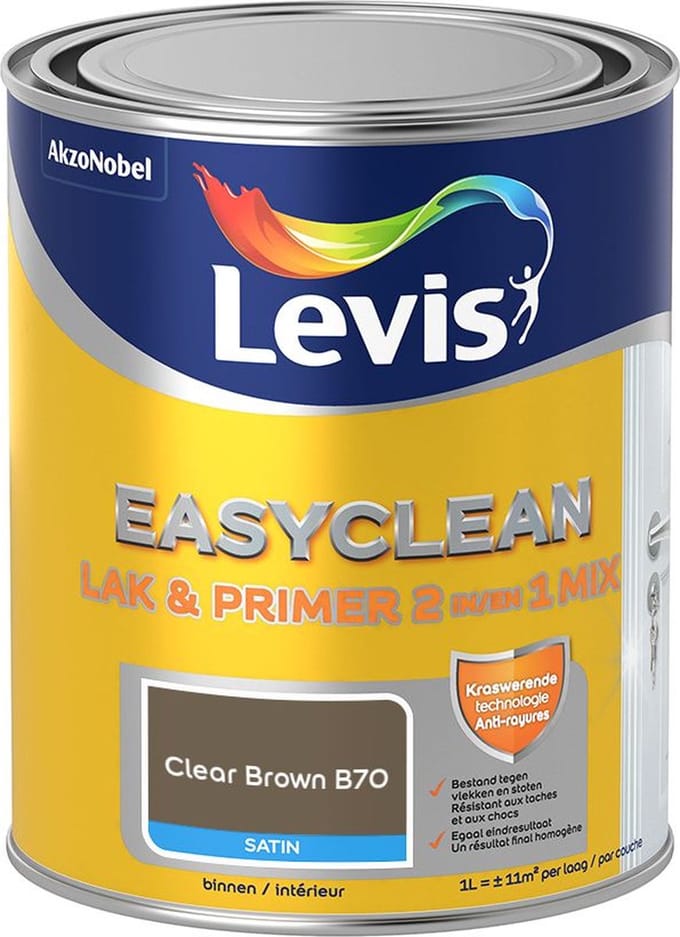 Levis - Easyclean Lak & Primer 2-In-1 Mix - Clear Brown B70 - Mengverf - 1 L