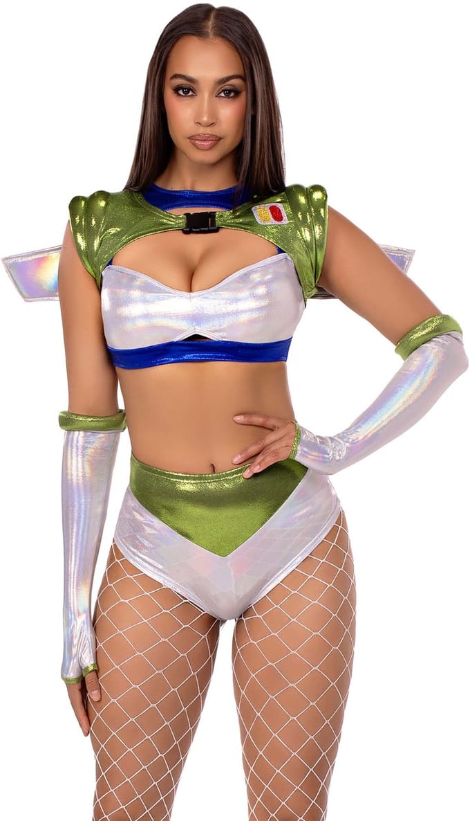 Leg Avenue - Intergalactic Ranger Kostuum - S - Wit/Groen