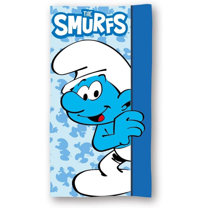 Smurfen playtime strandlaken 70 x 140 cm polyester