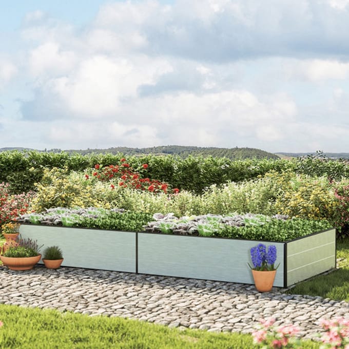 297 x 119 x 39 cm Moestuinbak Halfsize, Aluminium (geanodiseerd)
